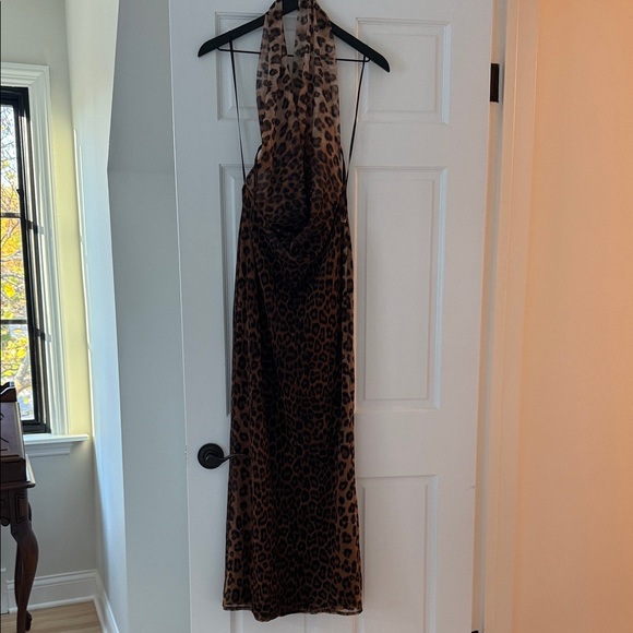 Zara Leopard Print Halter Dress - Picture 3 of 6